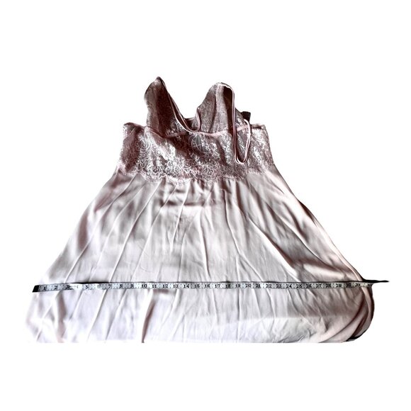 Dentelle Pink Blush Nightgown & Robe Set  Cassandra Size XL VTG lace Up Back - Picture 15 of 16